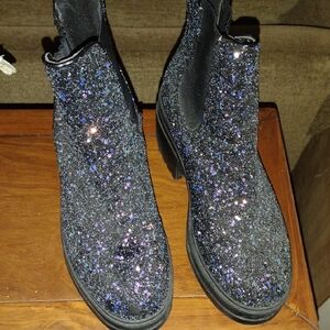 ASOS Black Platform Glitter Shoes